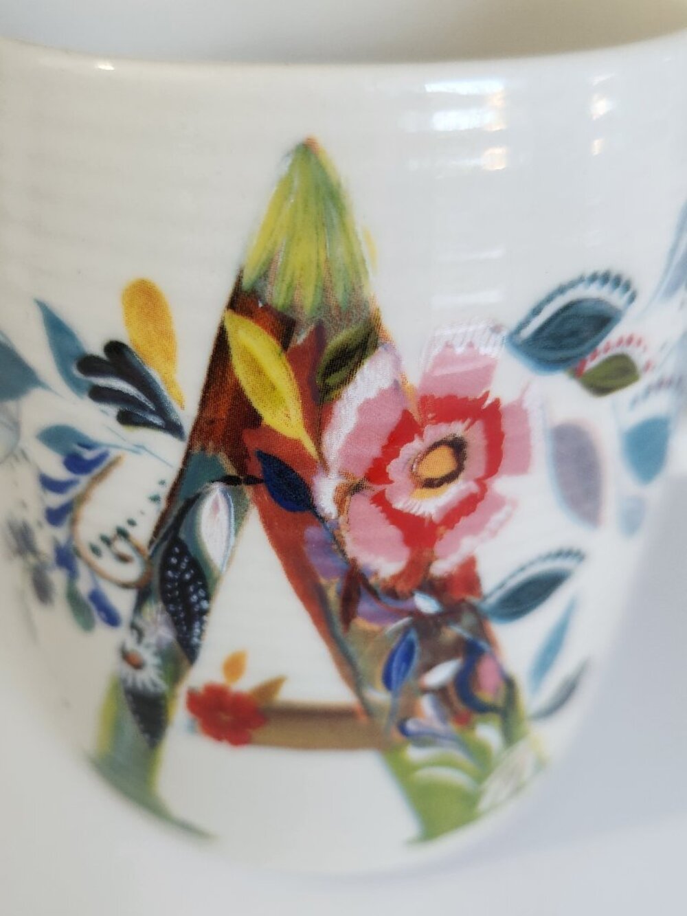 Anthropologie Petal Palette Monogram Mug